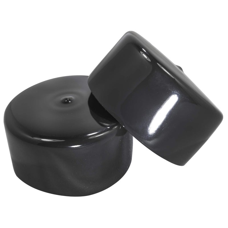 Prescott Plastics 3-Inch (75mm) Round Rubber Plugs, Flexible Black End Caps for Holes, Metal Tubing, and Furniture, Durable Protective Covers, Made in USA - 4 Pack - Image 1